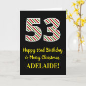 Alles Gute zum 53. Geburtstag & Frohe Weihnachten, Karte (Gelbe Blume)