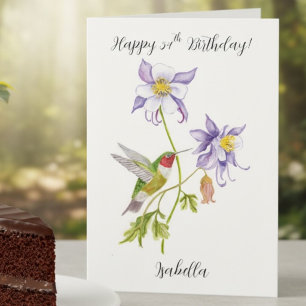 Alles Gute zum 54. Geburtstag Columbine mit Kolibr Karte