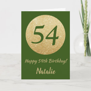 Alles Gute zum 54. Geburtstag Grußkarte mit grüner Karte