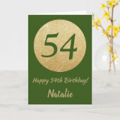 Alles Gute zum 54. Geburtstag Grußkarte mit grüner Karte (Gelbe Blume)