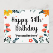 Alles Gute zum 54. Geburtstag Postkarte (Vorderseite)