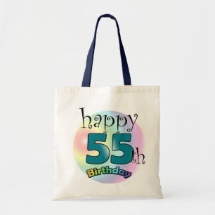 Alles Gute zum 55. Geburtstag (blauw) Tragetasche