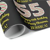 Alles Gute zum 55. Geburtstag & Frohe Weihnachten, Geschenkpapier (Rolleneckpunkt)