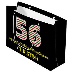 Alles Gute zum 56. Geburtstag & Frohe Weihnachten, Große Geschenktüte