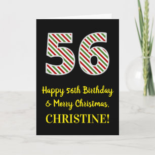 Alles Gute zum 56. Geburtstag & Frohe Weihnachten, Karte