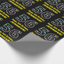 Alles Gute zum 56. Geburtstag, Fun Colorful Stars 