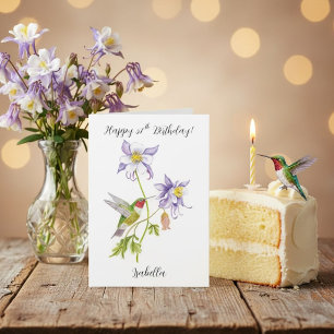 Alles Gute zum 57. Geburtstag Columbine mit Kolibr Karte