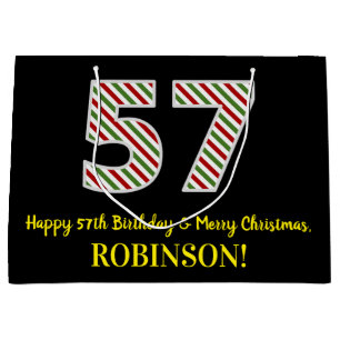 Alles Gute zum 57. Geburtstag & Frohe Weihnachten, Große Geschenktüte