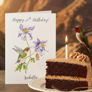 Alles Gute zum 58. Geburtstag Columbine mit Kolibr Karte
