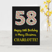 Alles Gute zum 58. Geburtstag & Frohe Weihnachten, Karte (Gelbe Blume)