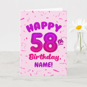 Alles Gute zum 58. Geburtstag Karte mit individuel