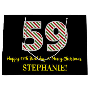 Alles Gute zum 59. Geburtstag & Frohe Weihnachten, Große Geschenktüte