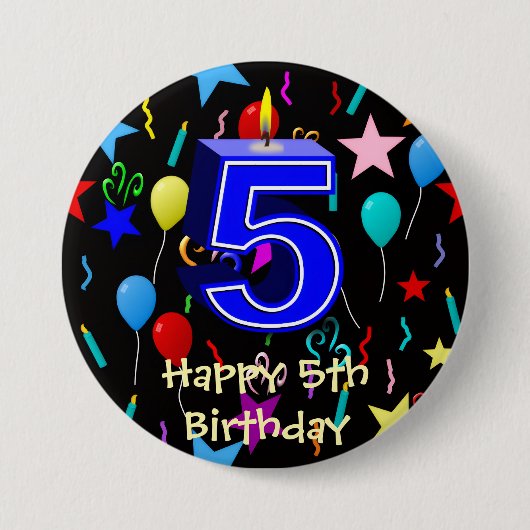 Alles Gute zum 5. Geburtstag Button (Vorderseite)