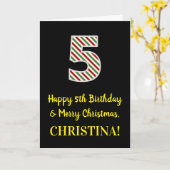 Alles Gute zum 5. Geburtstag & Frohe Weihnachten, Karte (Gelbe Blume)