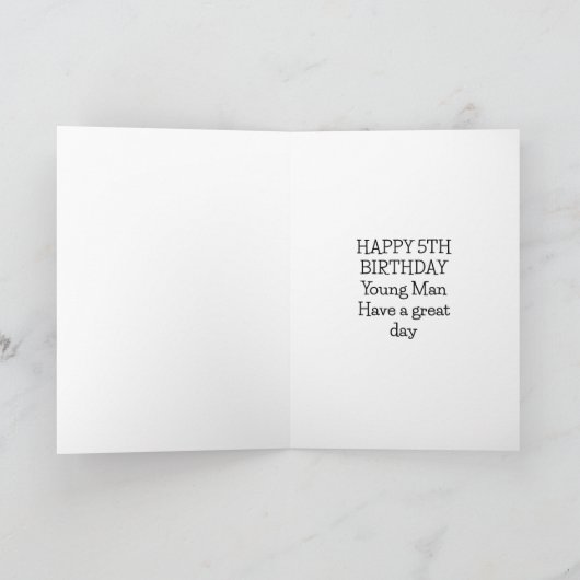 Alles Gute zum 5. Geburtstag Karte (Innenseite)