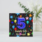 Alles Gute zum 5. Geburtstag Karte (Stehend Vorderseite)