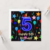 Alles Gute zum 5. Geburtstag Karte (Vorderseite/Rückseite Beispiel)