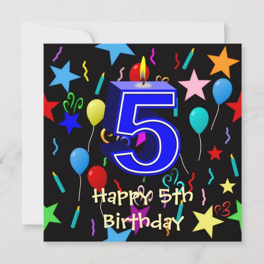 Alles Gute zum 5. Geburtstag Karte (Vorderseite)