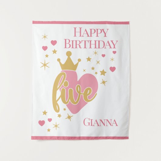 Alles Gute zum 5. Geburtstag Personalisiert Wandteppich (Vorderseite)