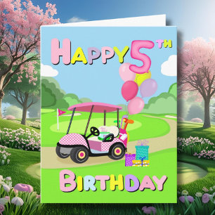 Alles Gute zum 5. Geburtstag Polka Dot Pink Girly  Karte