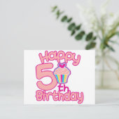 Alles Gute zum 5. Geburtstag! Postkarte (Stehend Vorderseite)