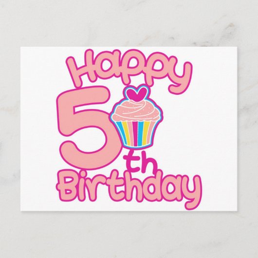 Alles Gute zum 5. Geburtstag! Postkarte (Vorderseite)