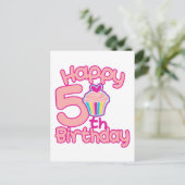 Alles Gute zum 5. Geburtstag! Postkarte (Stehend Vorderseite)