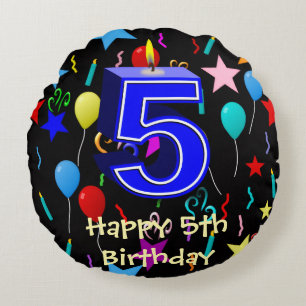 Alles Gute zum 5. Geburtstag Rundes Kissen