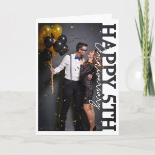 Alles Gute zum 5. Hochzeitstag Fotokarte Dankeskarte