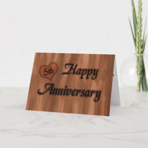 Alles Gute zum 5. Hochzeitstag (Jubiläum) Karte