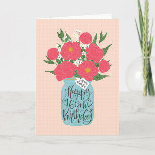 Alles Gute zum 60. Geburtstag Cousin mit Mason Jar Karte