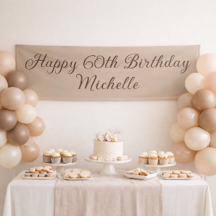 Alles Gute zum 60. Geburtstag Elegante Schrift Tau Banner