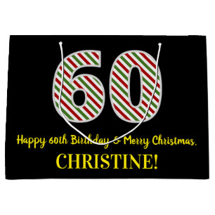 Alles Gute zum 60. Geburtstag & Frohe Weihnachten, Große Geschenktüte