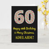 Alles Gute zum 60. Geburtstag & Frohe Weihnachten, Karte (Gelbe Blume)