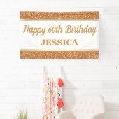 Alles Gute zum 60. Geburtstag Gold Glitzer Banner (Insitu)