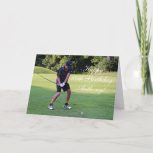 Alles Gute zum 60. Geburtstag Golfer Sportfoto Dankeskarte