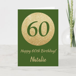 Alles Gute zum 60. Geburtstag Grußkarte mit grüner Karte