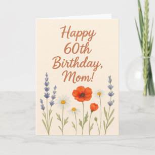 Alles Gute zum 60. Geburtstag Mama Aquarell Wildbl Karte
