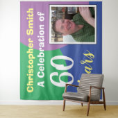 Alles Gute zum 60. Geburtstag mit Foto Wandteppich (Beispiel)