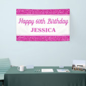 Alles Gute zum 60. Geburtstag Pink Glitzer Banner (Messeveranstaltung)