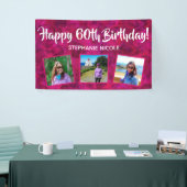 Alles Gute zum 60. Geburtstag Pink Personalisierte Banner (Messeveranstaltung)