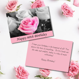 Alles Gute zum 60. Geburtstag Rose Fotografie Kart Karte