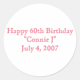 Alles Gute zum 60. Geburtstag Runder Aufkleber