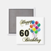 Alles Gute zum 60. Geburtstag und Geburtstagskleid Magnet (Vorderseite/Rückseite)