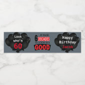 Alles Gute zum 60. Geburtstag Wasserflaschenetikett (Einzelnes Label)