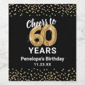 Alles Gute zum 60. Geburtstag Weinetikett (Einzelnes Label)