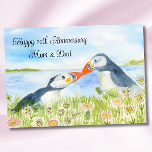 Alles Gute zum 60. Hochzeitstag, Mama und Papa Puf Karte