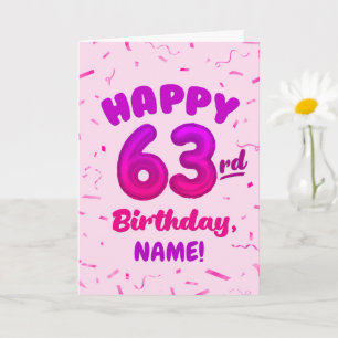 Alles Gute zum 63. Geburtstag Karte mit individuel