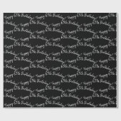 Alles Gute zum 65. Geburtstag auf schwarz Geschenkpapier (Flach)