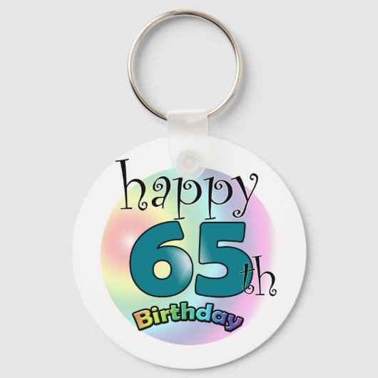 Alles Gute zum 65. Geburtstag (blauw) Schlüsselanhänger (Vorderseite)